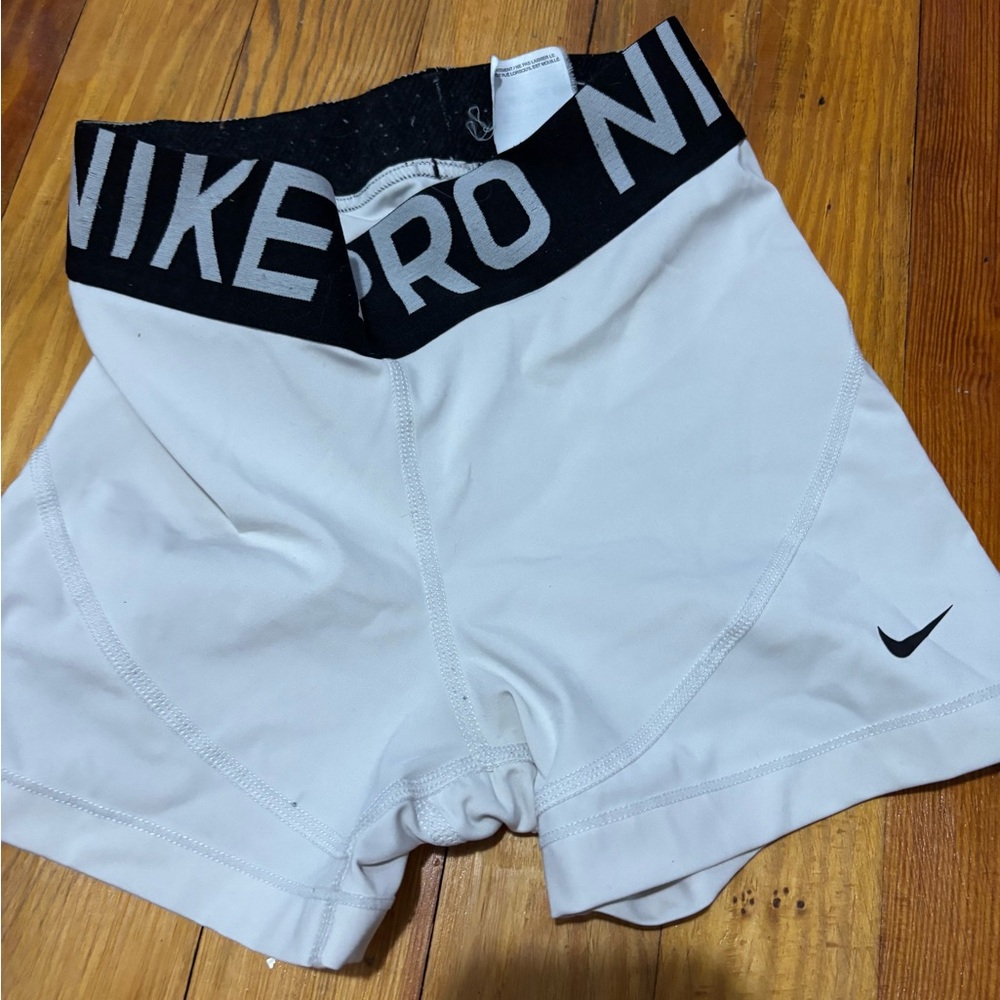 Nike Women's Black and White Pro Bike Shorts